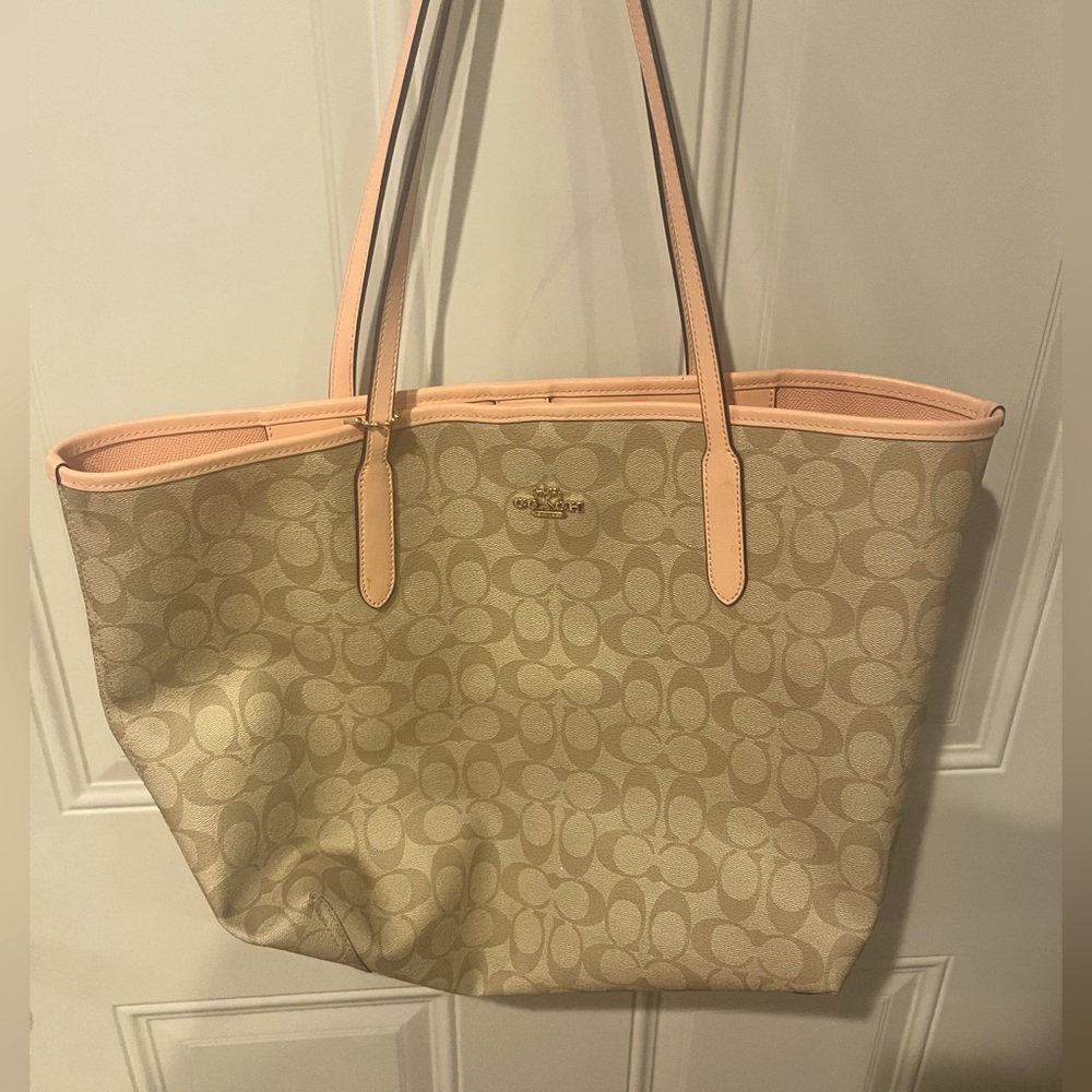 Peach Colored Coach Tote